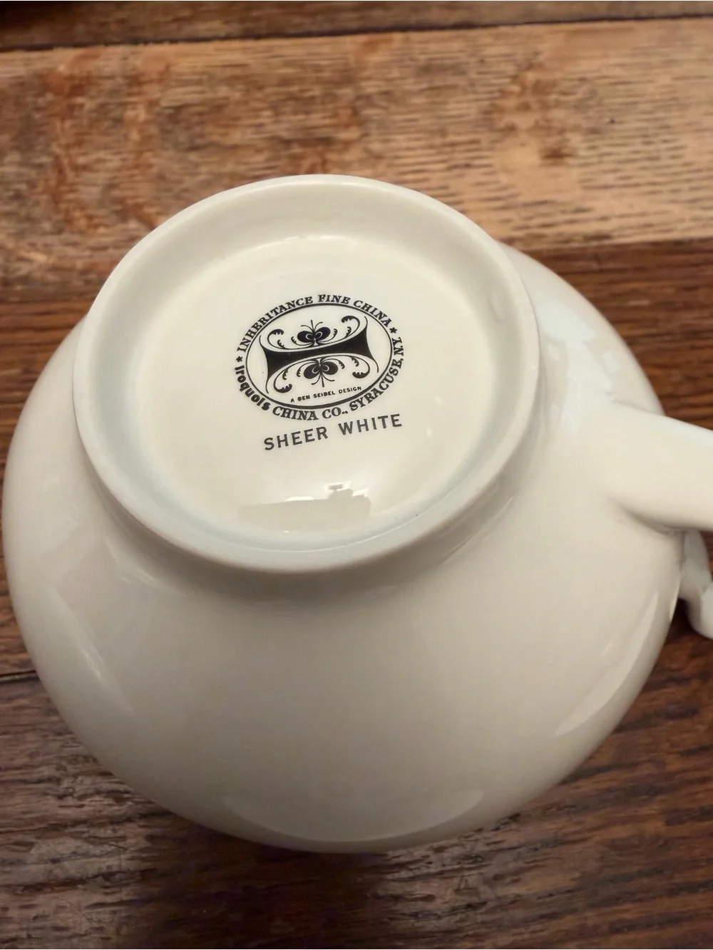 Vintage Iroquois Inheritance Sheer White Creamer & Sugar Bowl Set Ben Seibel MCM